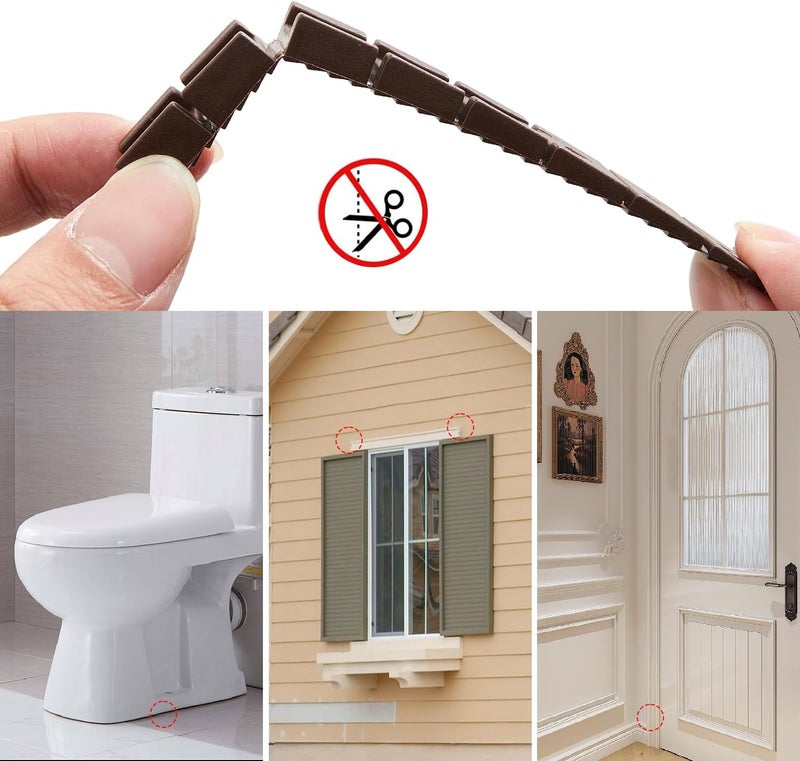ZZJMCH 12 Pack Brown Multi Purpose Furniture Plastic Shims for Leveling Extreme Weight Capacity Wedges Easy to Snap Cut-to-fit Size Leveler for Toilet Shims, Doors, Windows, Sheds, Table - Image 3